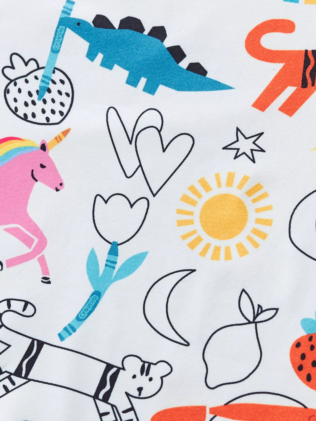 Children's Cartoon Print Short Sleeve Tee and Shorts Set