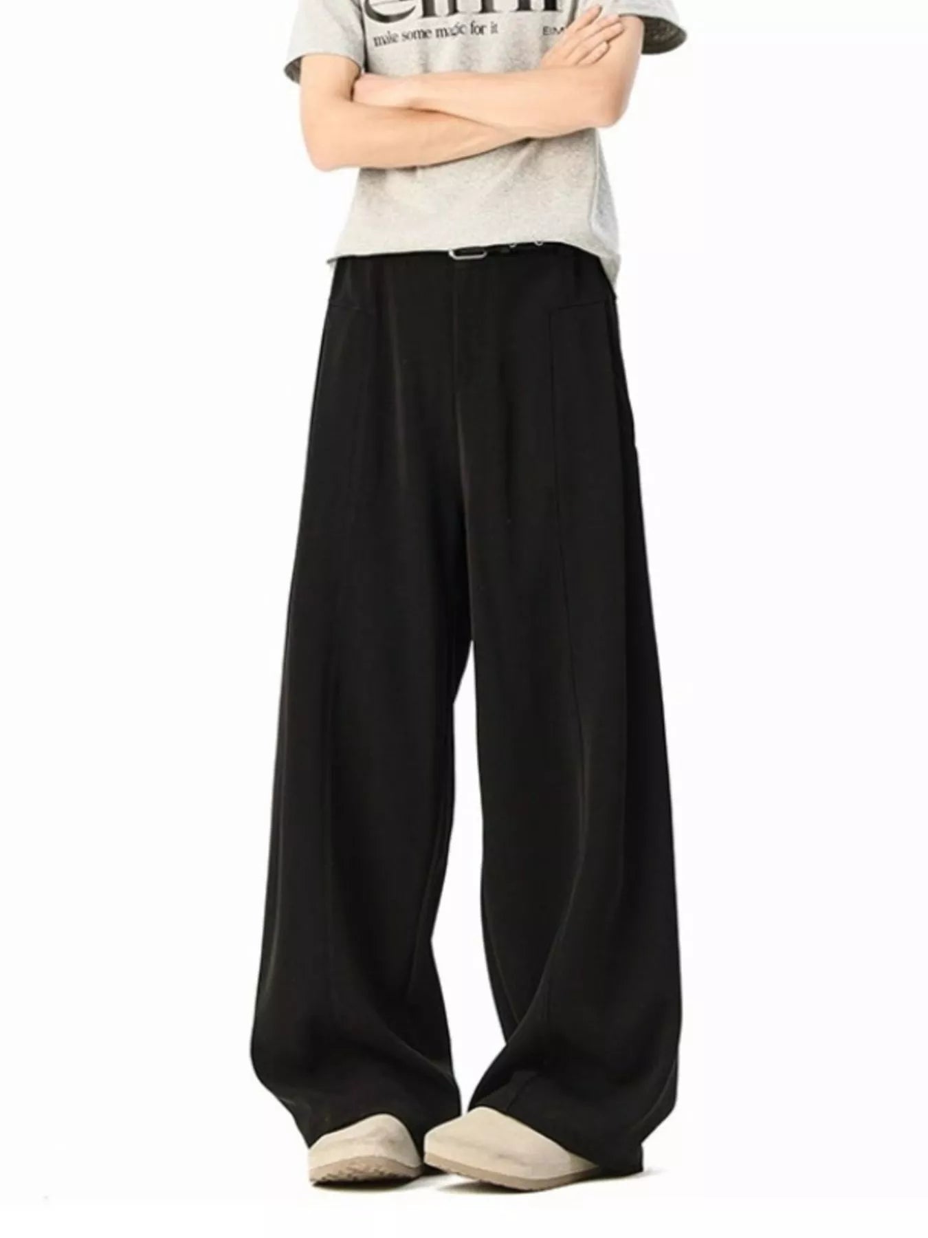 Men's Plus Size Wide-Leg Pants