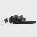 Leather Belt with Silver Buckle