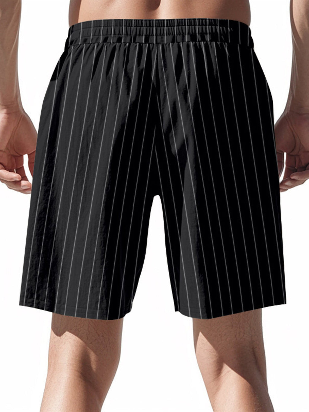 Men's Full Size Striped Drawstring Casual Shorts Plus Size