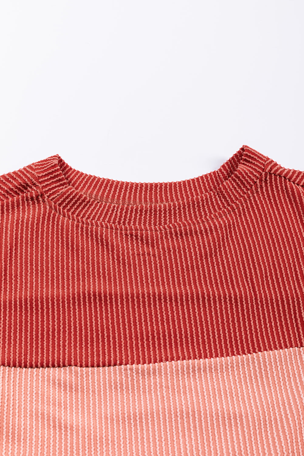 Colorblock Ribbed Long Sleeve Top