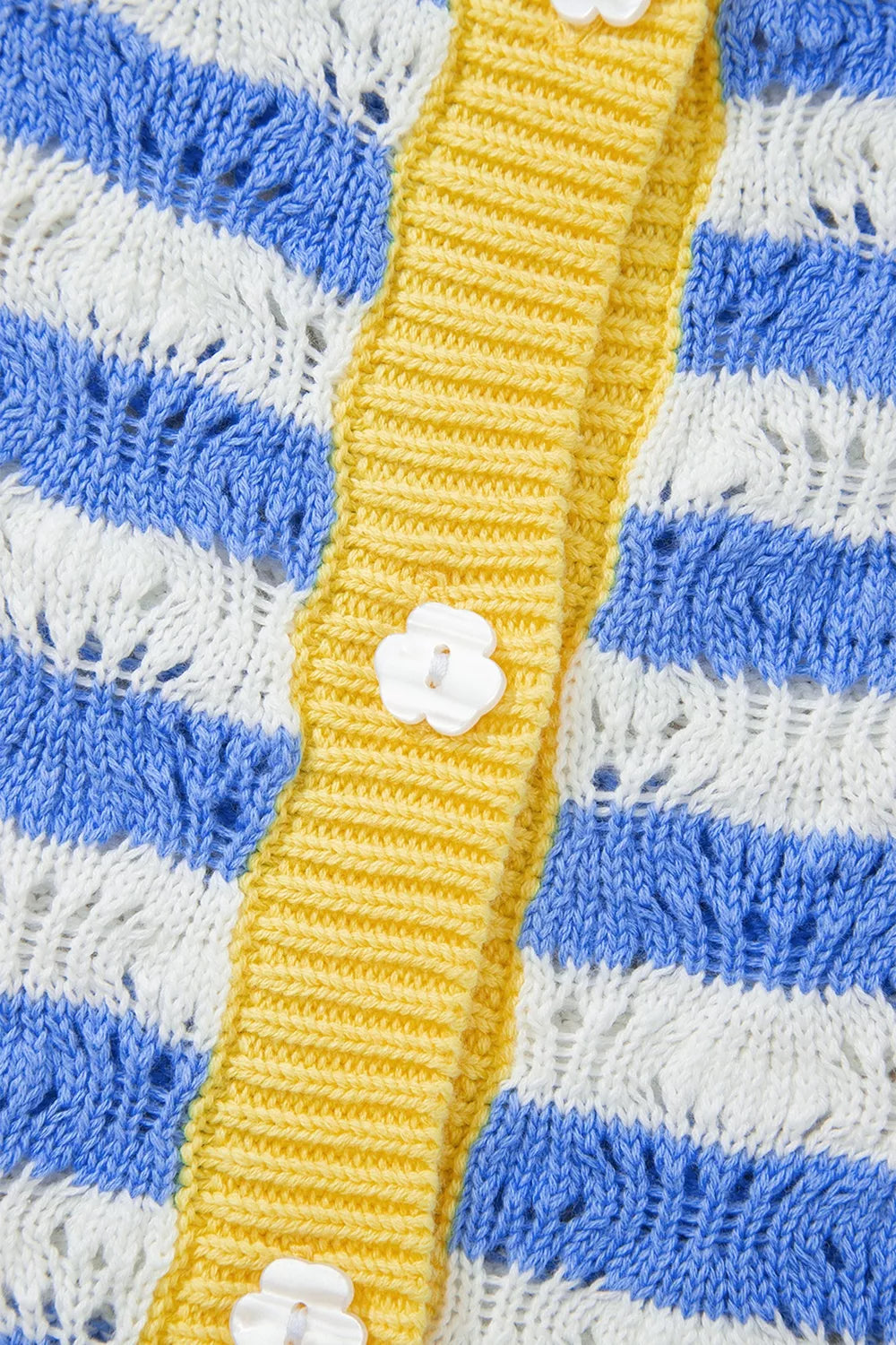 Striped Knit Button Up Cardigan