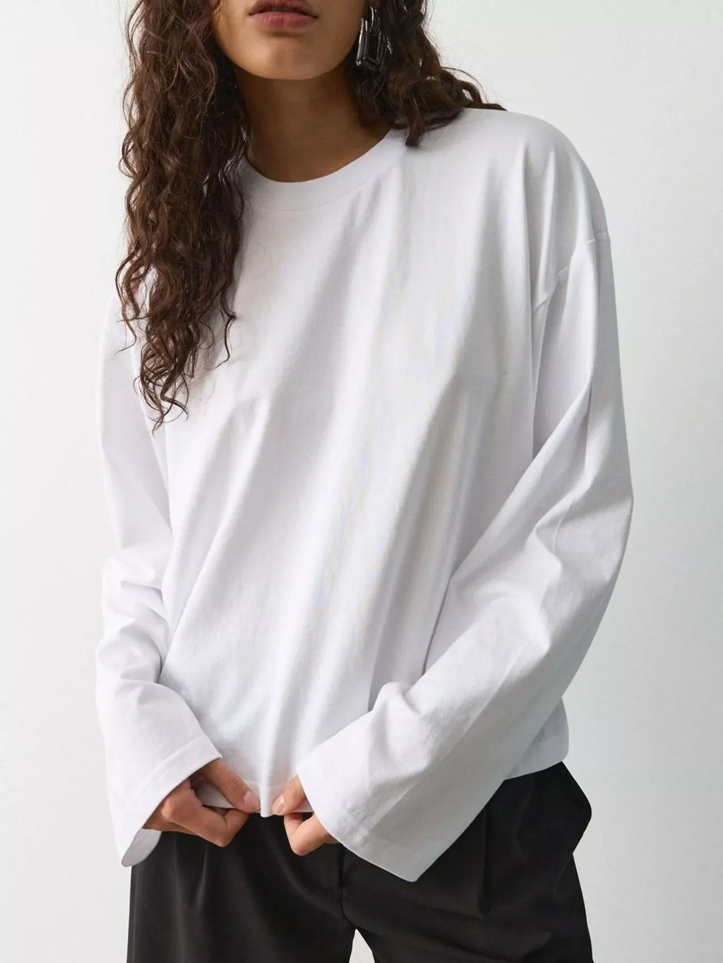 Oversized Long Sleeve Crew Neck T-Shirt