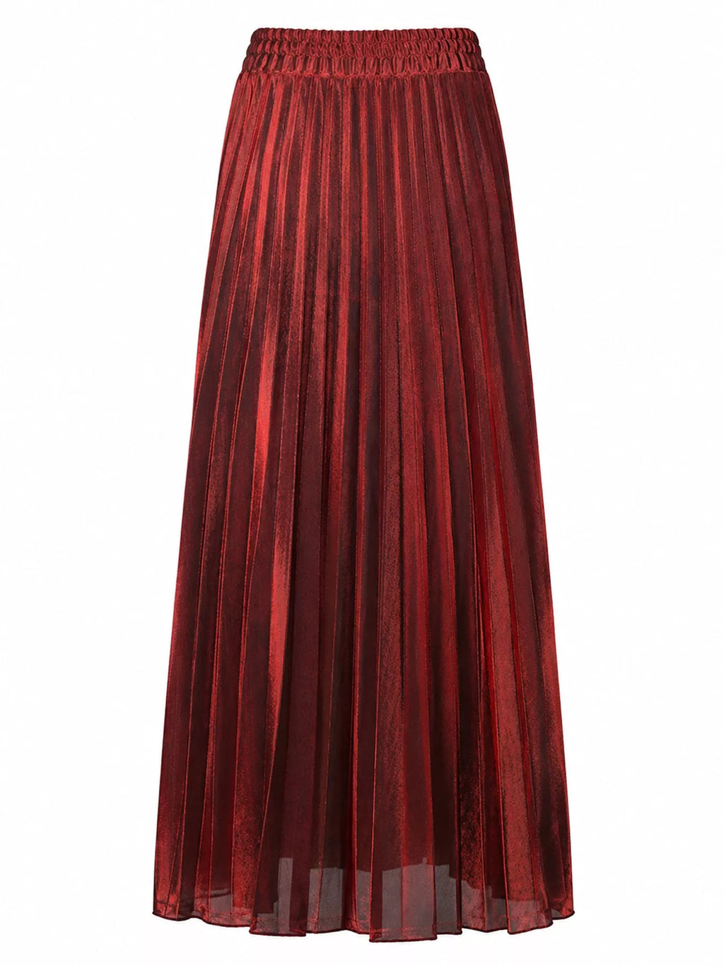 High-Waisted Pleated Maxi Skirt