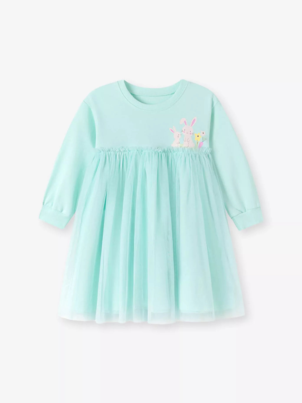 Children's Bunny Round Neck Tulle Dress
