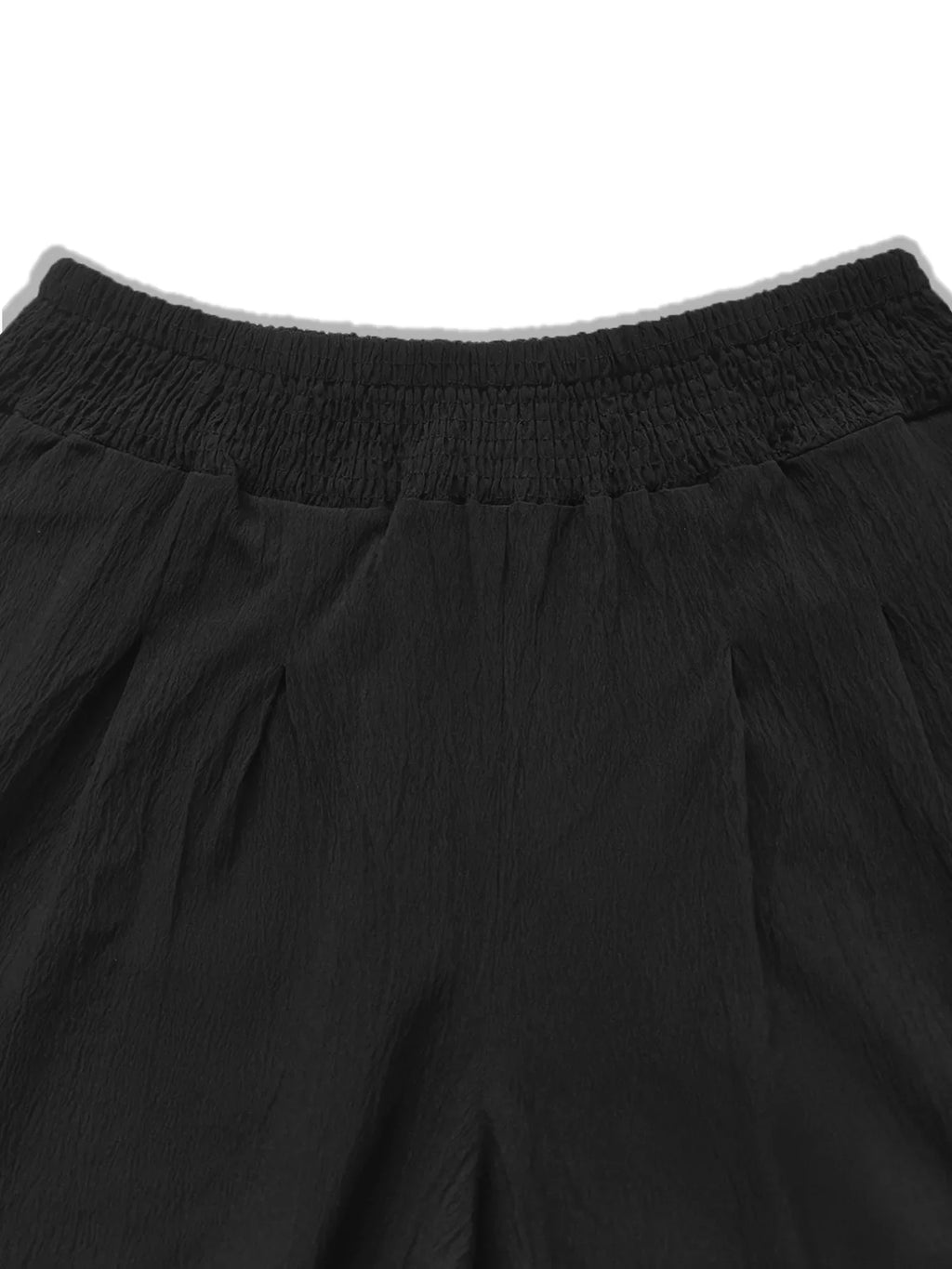 Plus Size High Waist Wide Leg Smocked Waist Pants