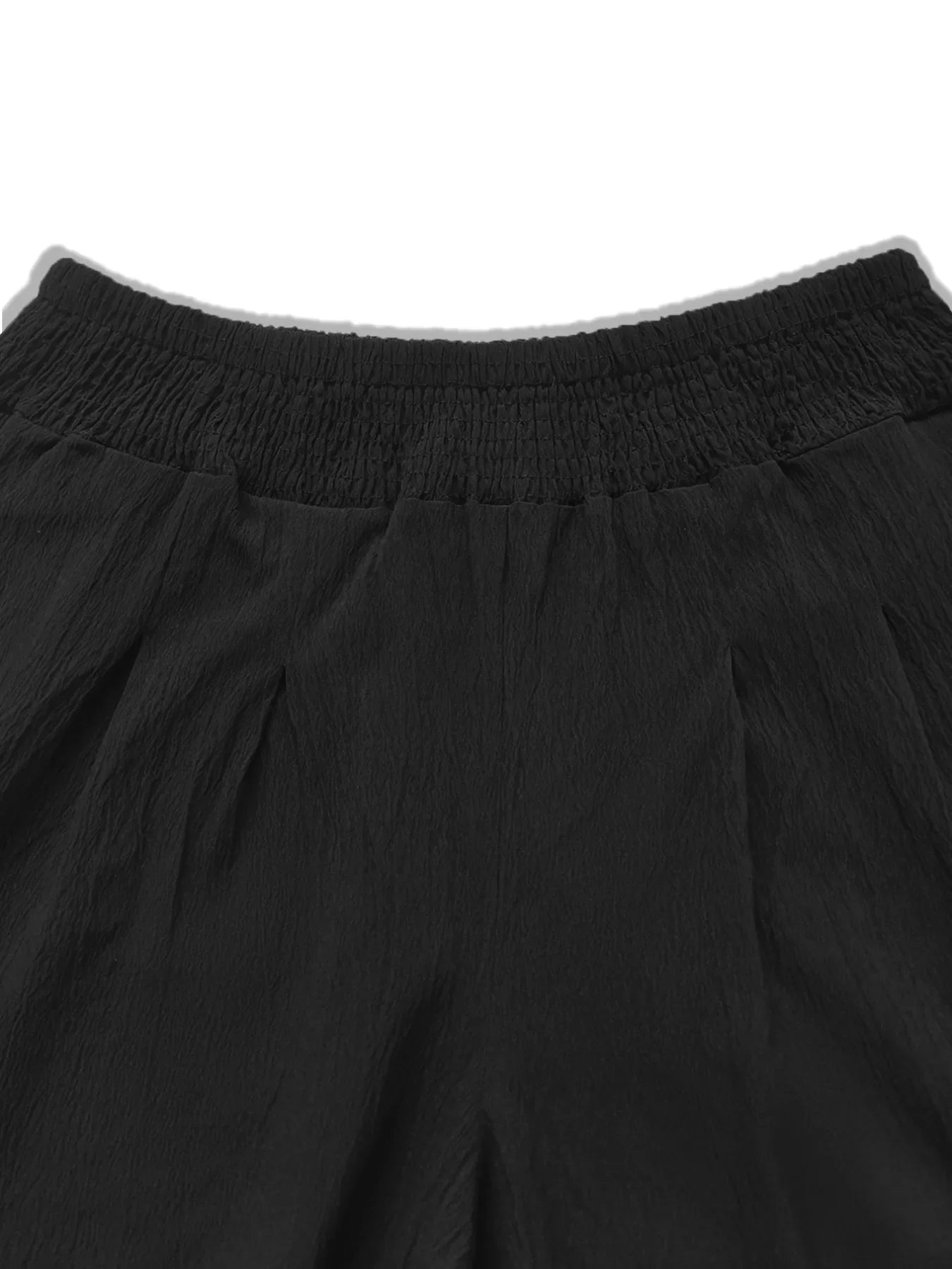 Plus Size High Waist Wide Leg Smocked Waist Pants