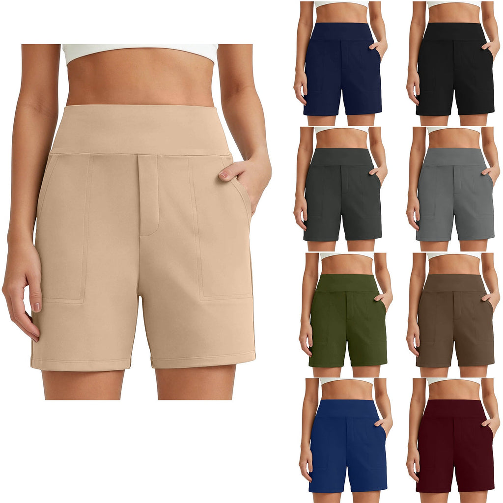European And American Cross-Border New Style Women's Solid Color Stretchy Comfortable Fitness Pants Yoga Casual Shorts