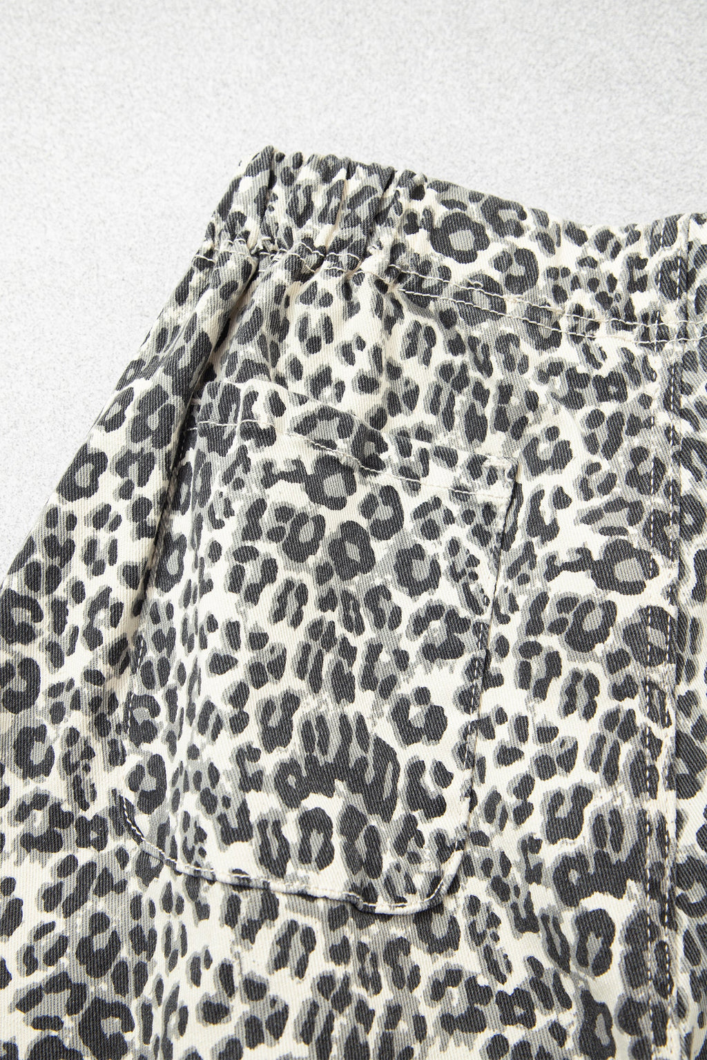 Brown Leopard Print Rainbow Striped Detail Buttoned Loose Jogger Jeans