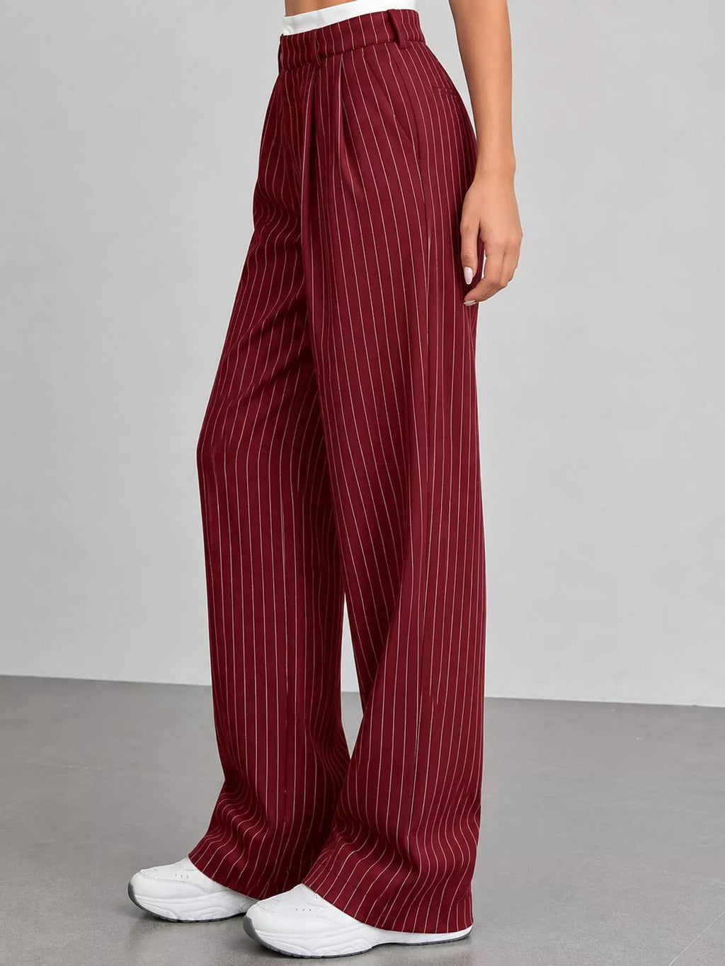 Striped Wide-Leg Pants