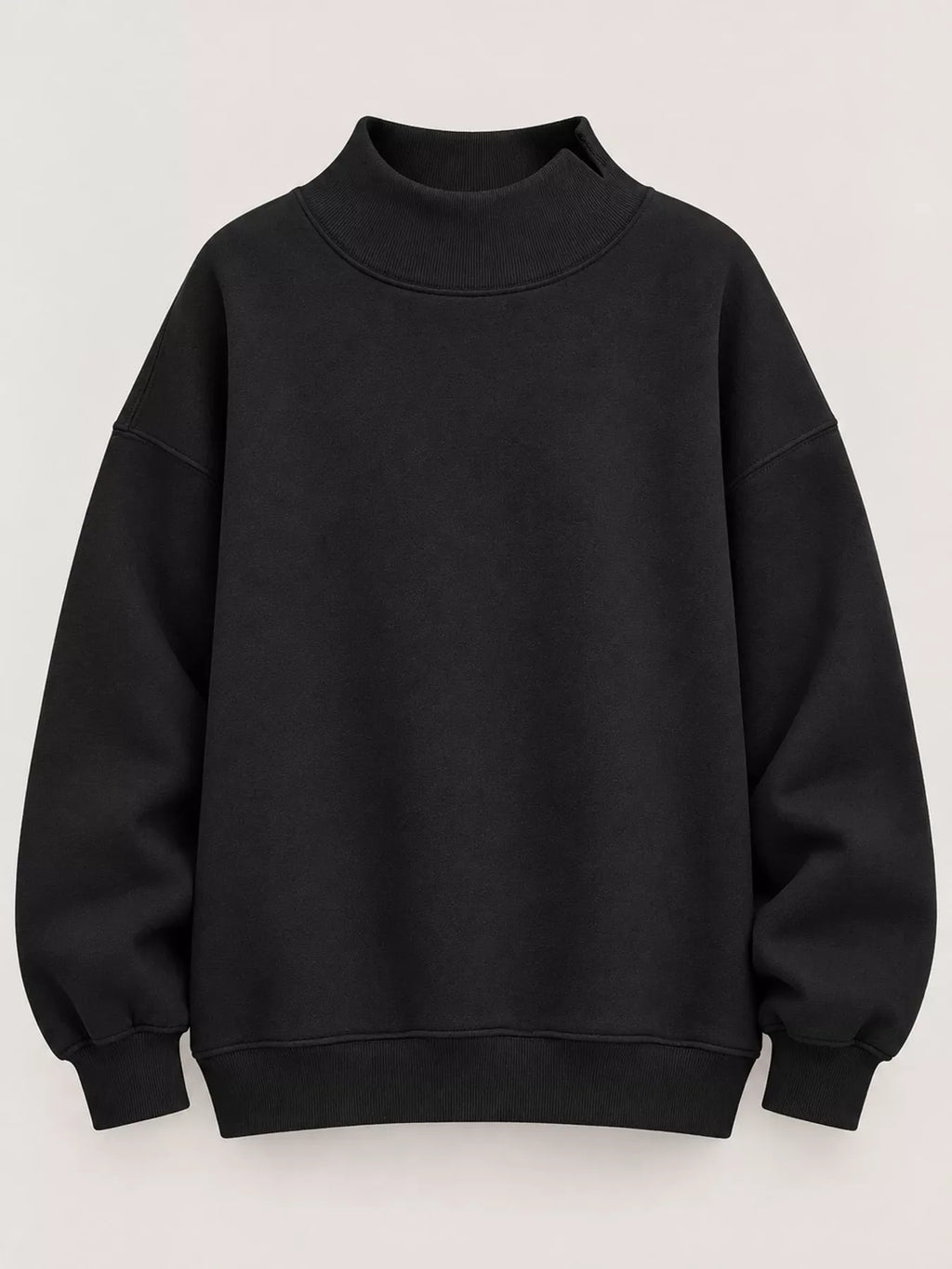 Oversized Mock Neck Long Sleeve Sweatshirt