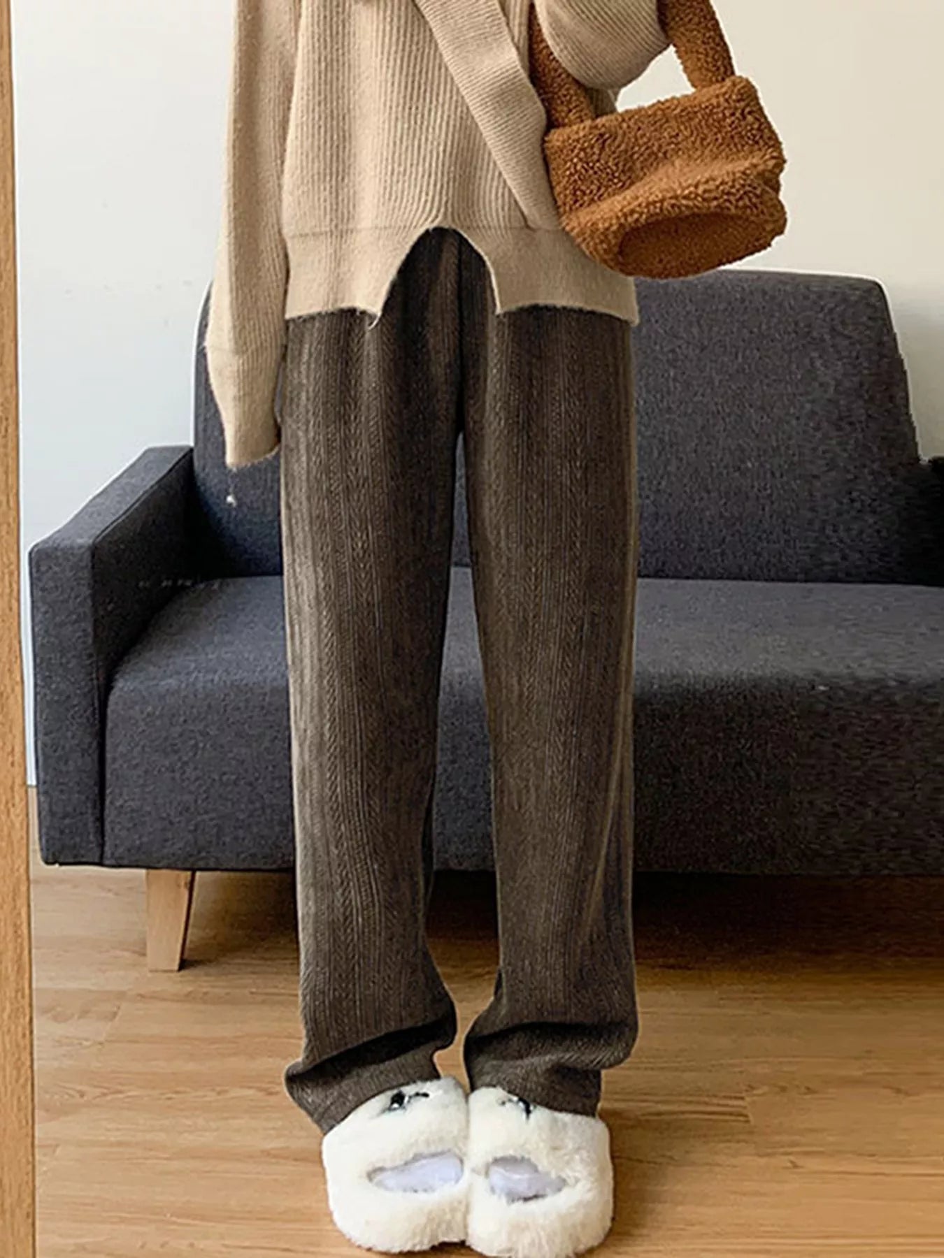 Corduroy Wide-Leg Pants