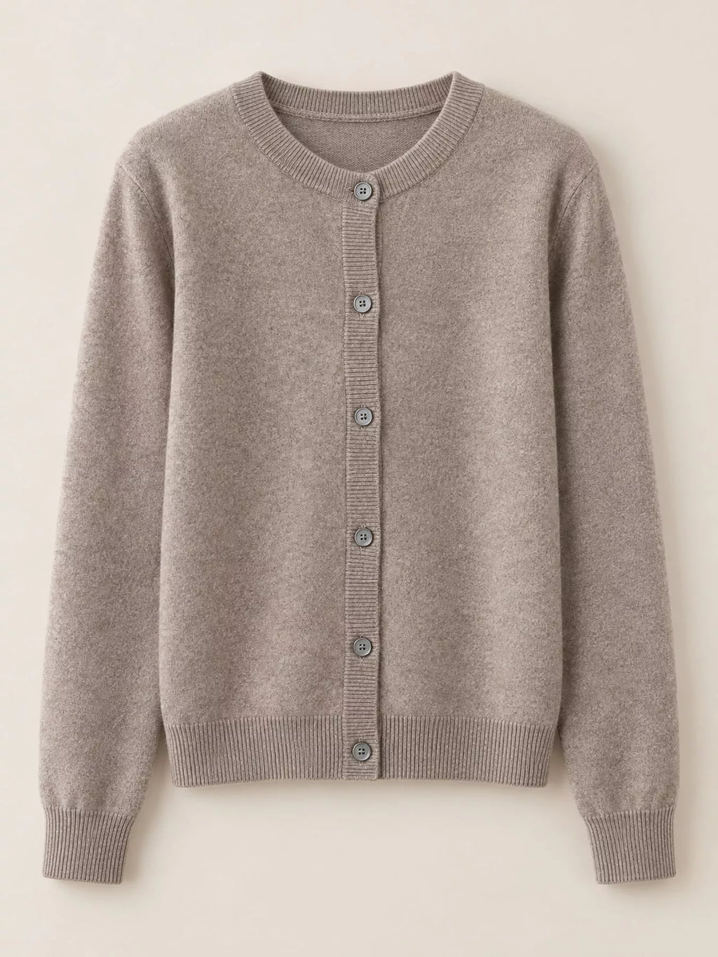 Crew Neck Button-Down Knit Cardigan