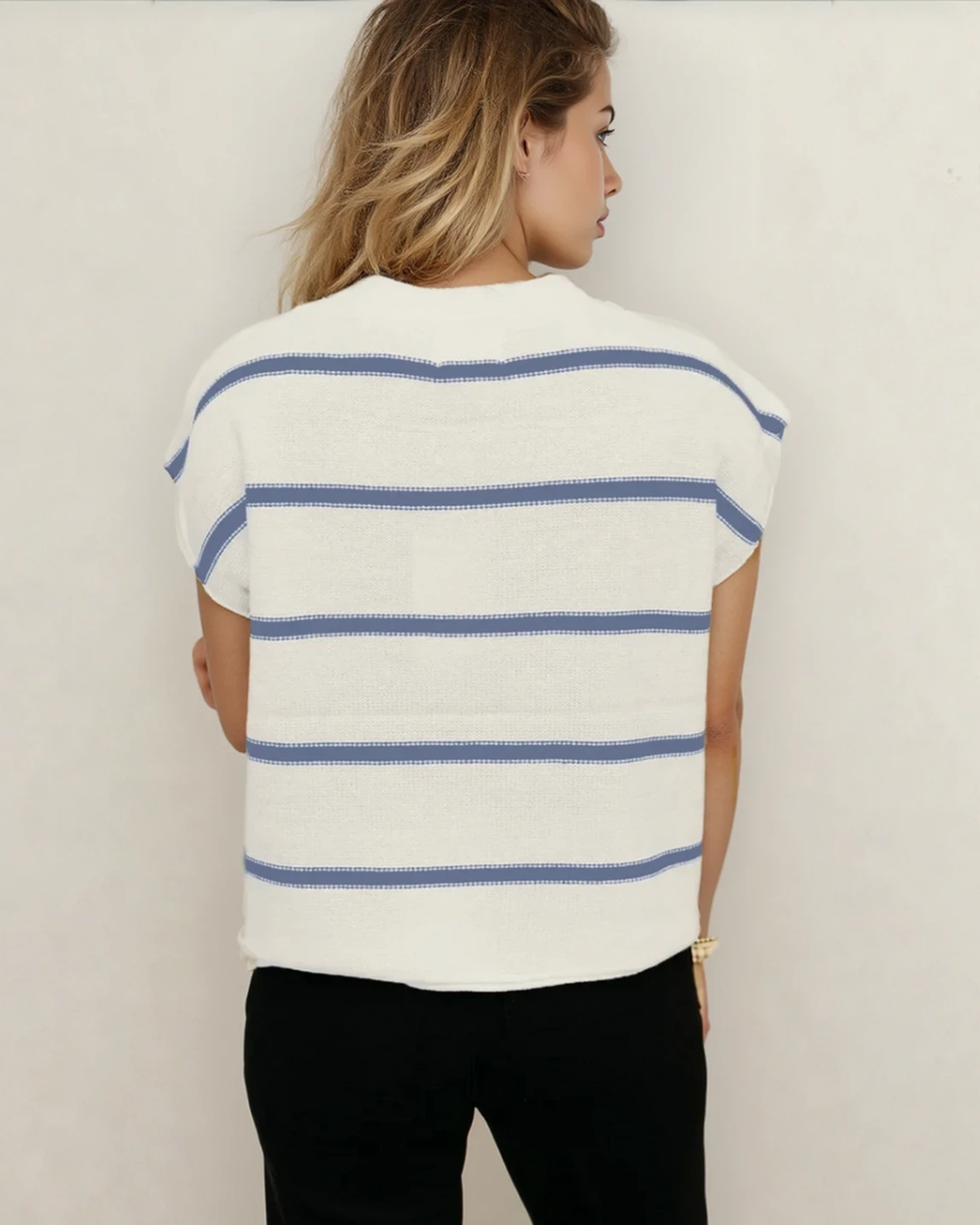 Rhodes Striped Batwing Sleeve Sweater Tee