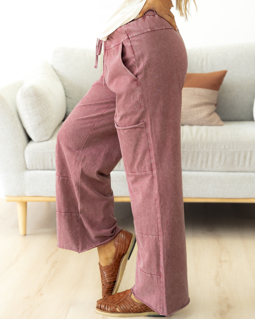 Teagan Raw Hem Pants - Wild Ginger