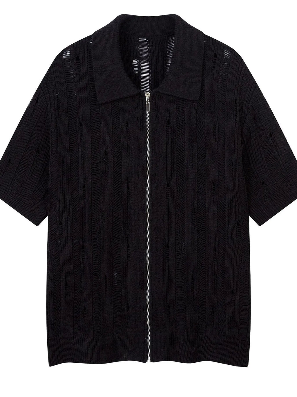 Men's Zip Up Openwork Cardigan