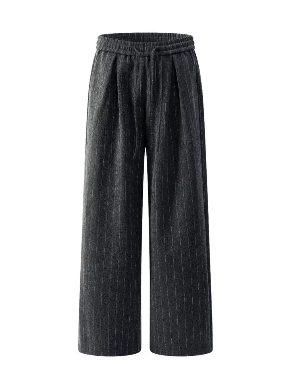 Men's Plus Size Wide Leg Striped Pleated Pants