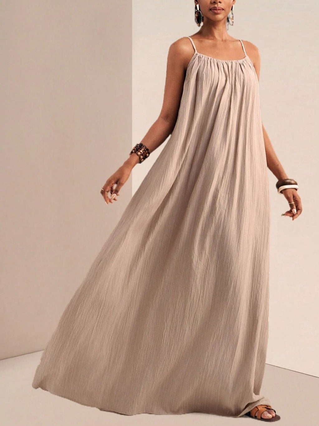 Spaghetti Strap Flowy Maxi Dress