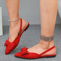 Bow-Decorated Slingback Sandals
