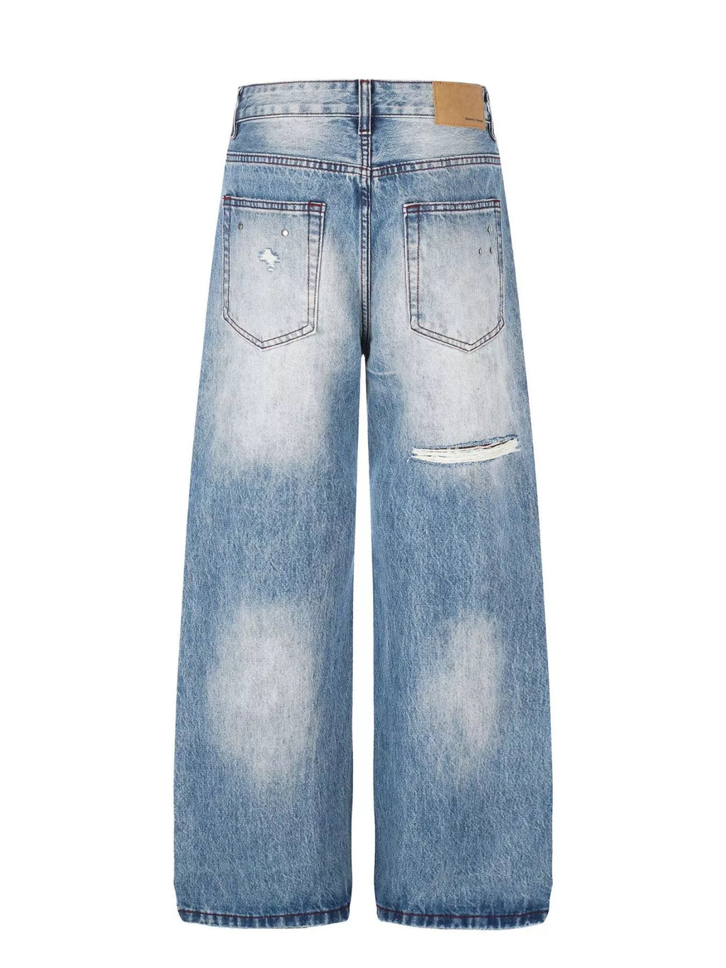 Men's Distressed Wide-Leg Jeans