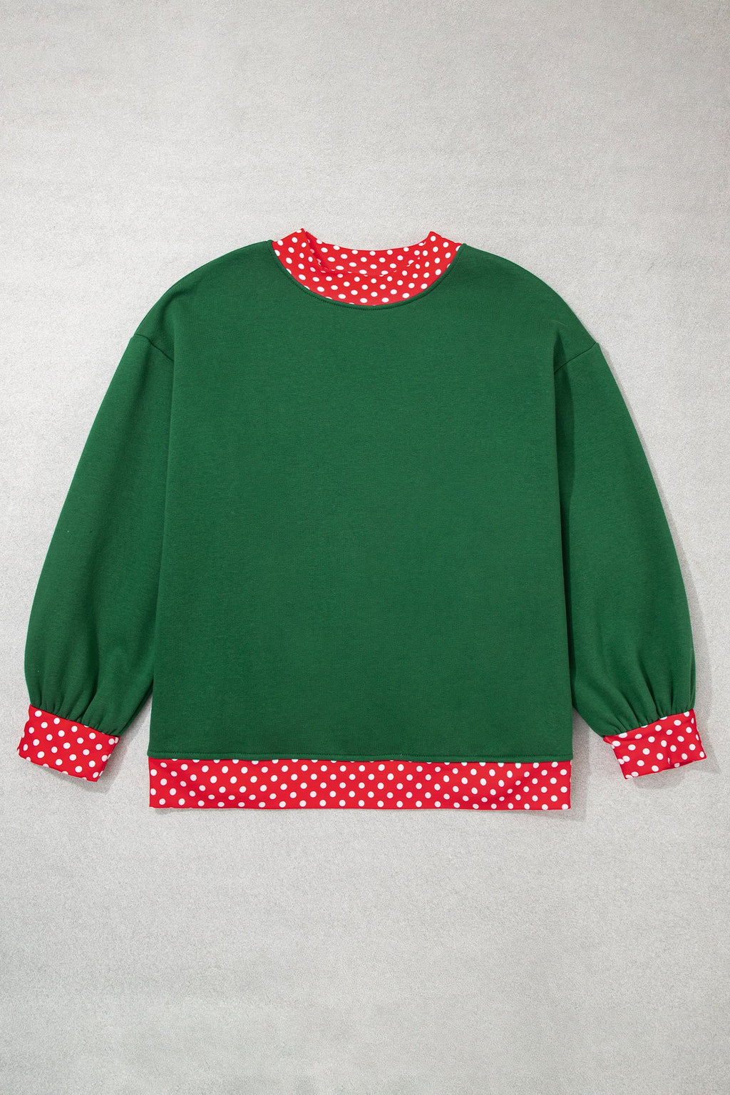 Orange Polka Dot Patchwork Round Neck Plus Size Sweatshirt