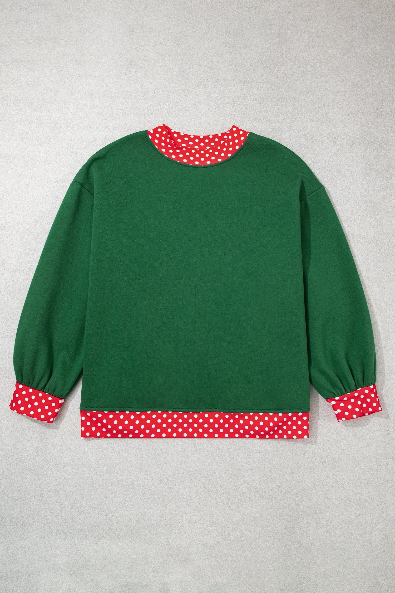 Orange Polka Dot Patchwork Round Neck Plus Size Sweatshirt