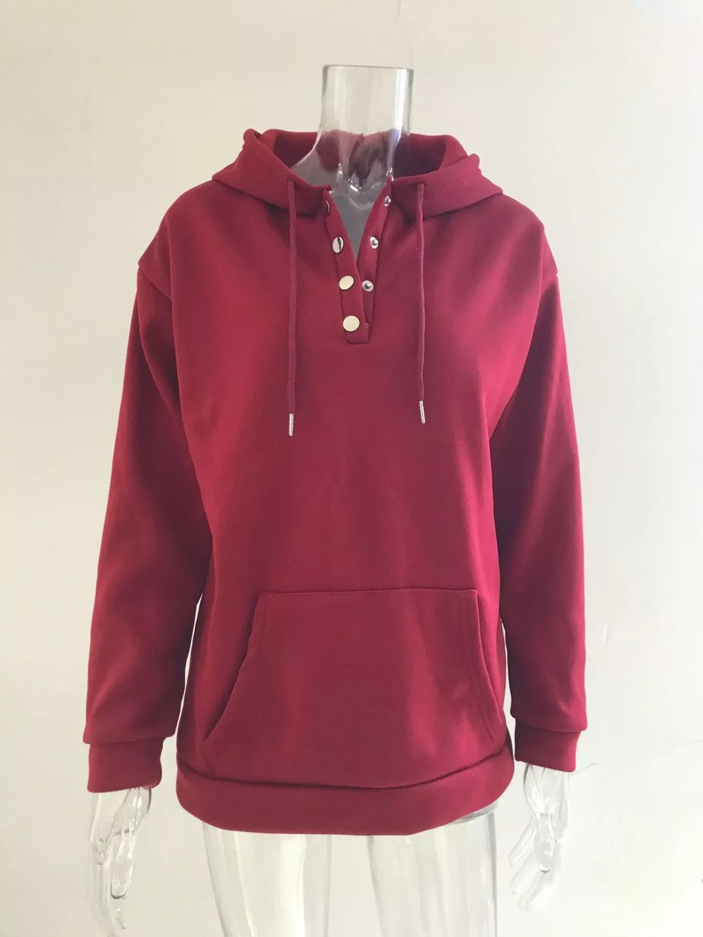 Full Size Kangaroo Pocket Drawstring Long Sleeve Hoodie Plus Size