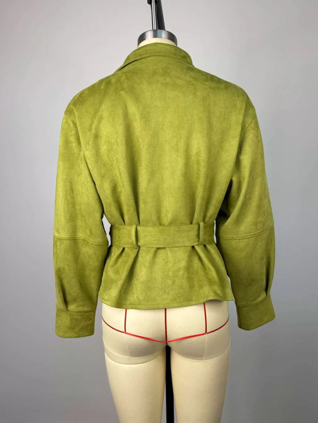 Tie Waist Long Sleeve Cropped Jacket