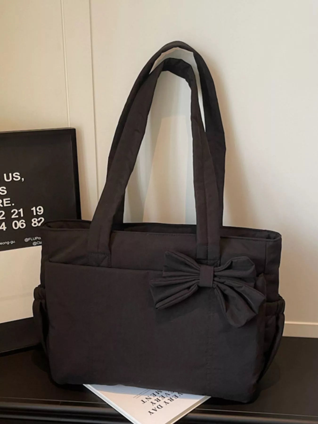 Bow Accent Tote Bag