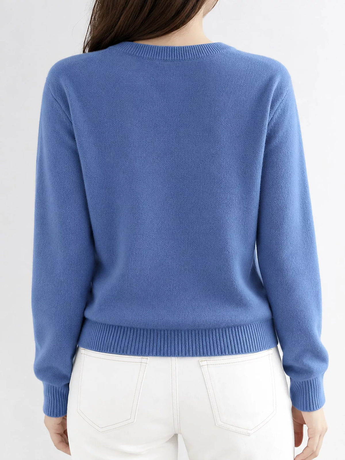 Crew-Neck Button-Down Cardigan