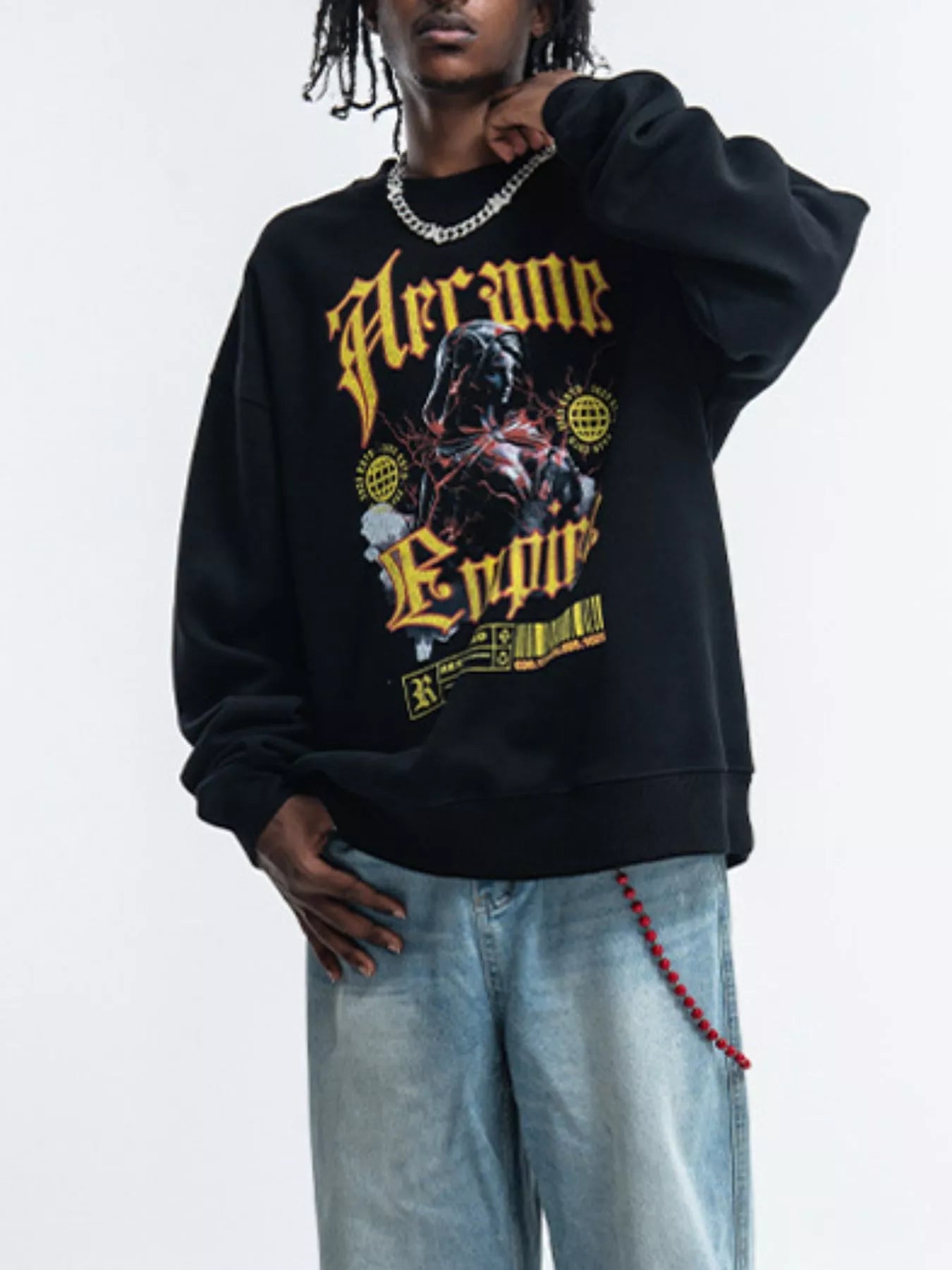 Men's Gothic Graphic Crewneck Sweatshirt