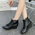 Lace Up Wedge Boots