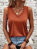 V-Neck Ribbed Trim Tank