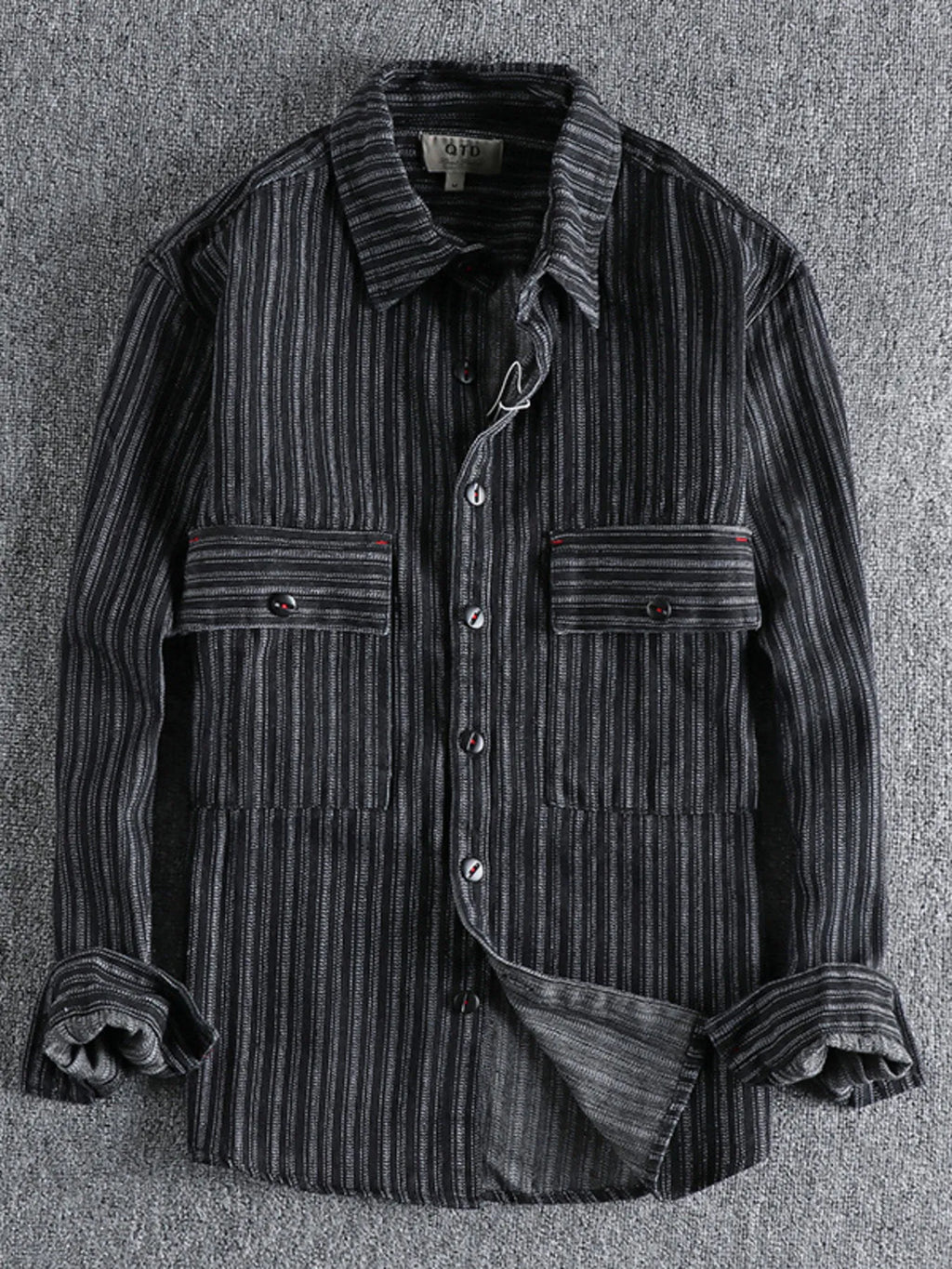 Men's Striped Button Down Denim Shirt