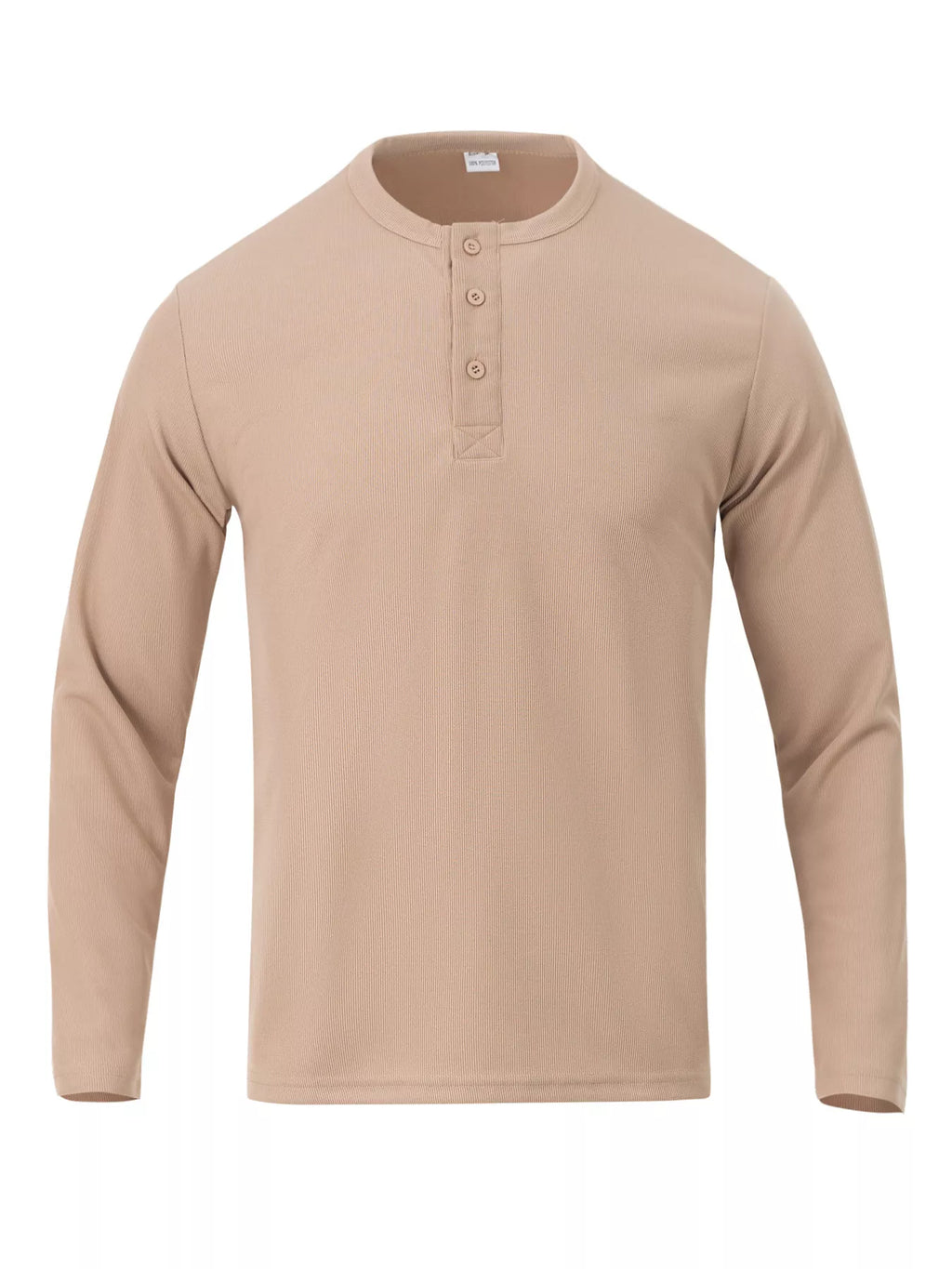 Men's Full Size Casual Henley Long Sleeve T-Shirt Plus Size
