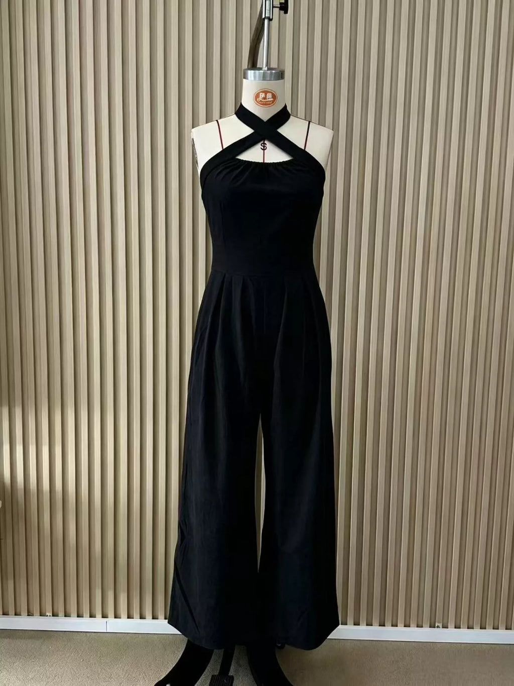 Full Size Halter Neck Wide-Leg Jumpsuit Plus Size