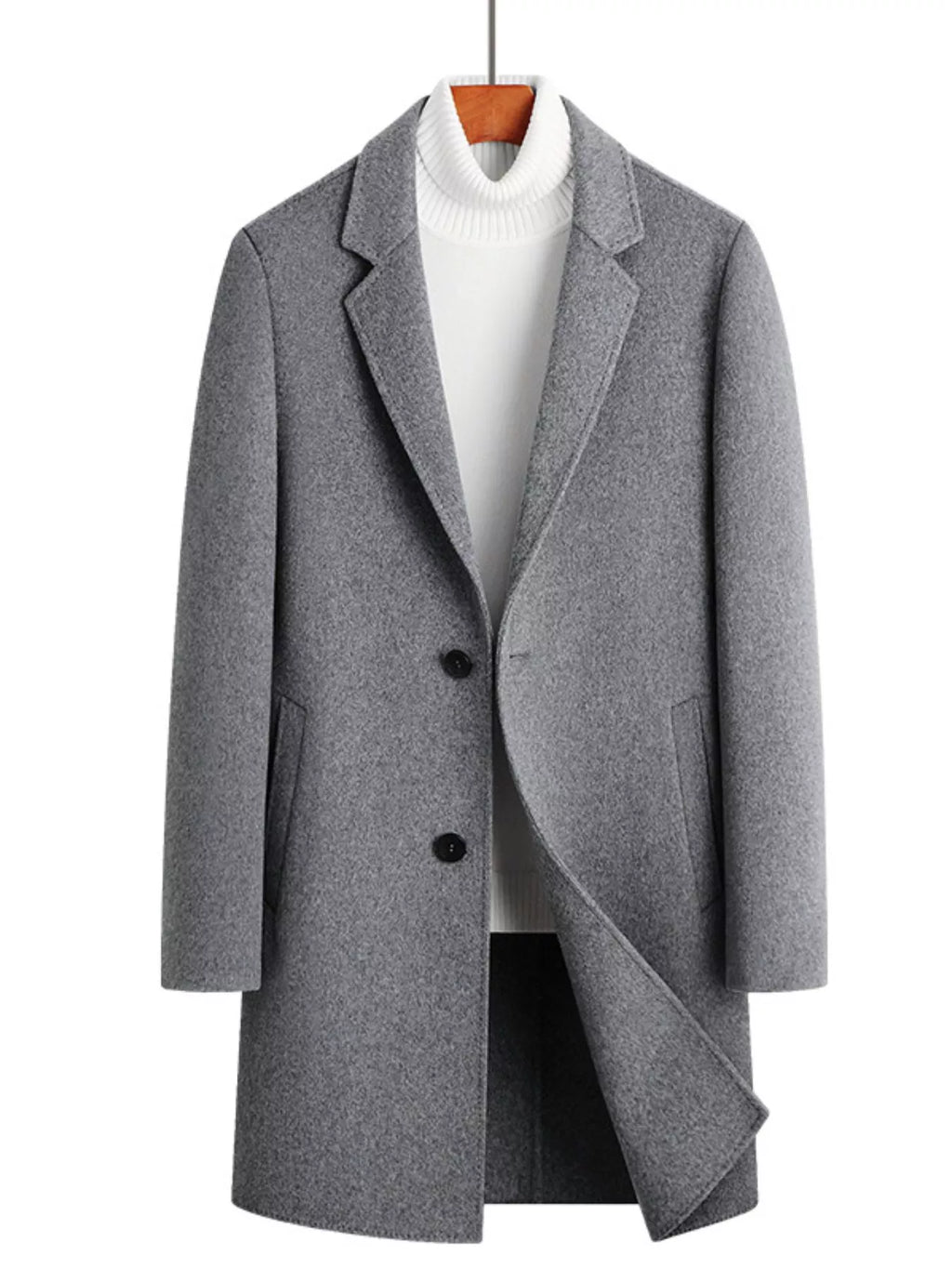 Men's Plus Size Classic Wool Blend Overcoat