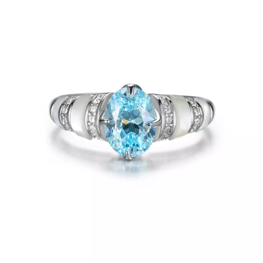 925 Sterling Silver Zircon Geometric Ring