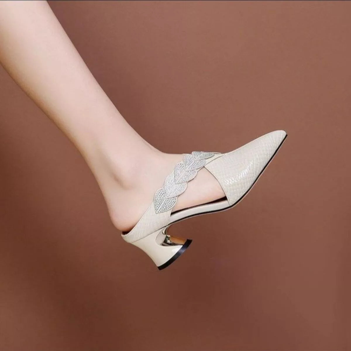 Point Toe Block Heels Sandals