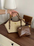 Vintage Woven Straw Crossbody Bag