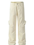 Men's Cargo Straight Pants with Multiple Pockets