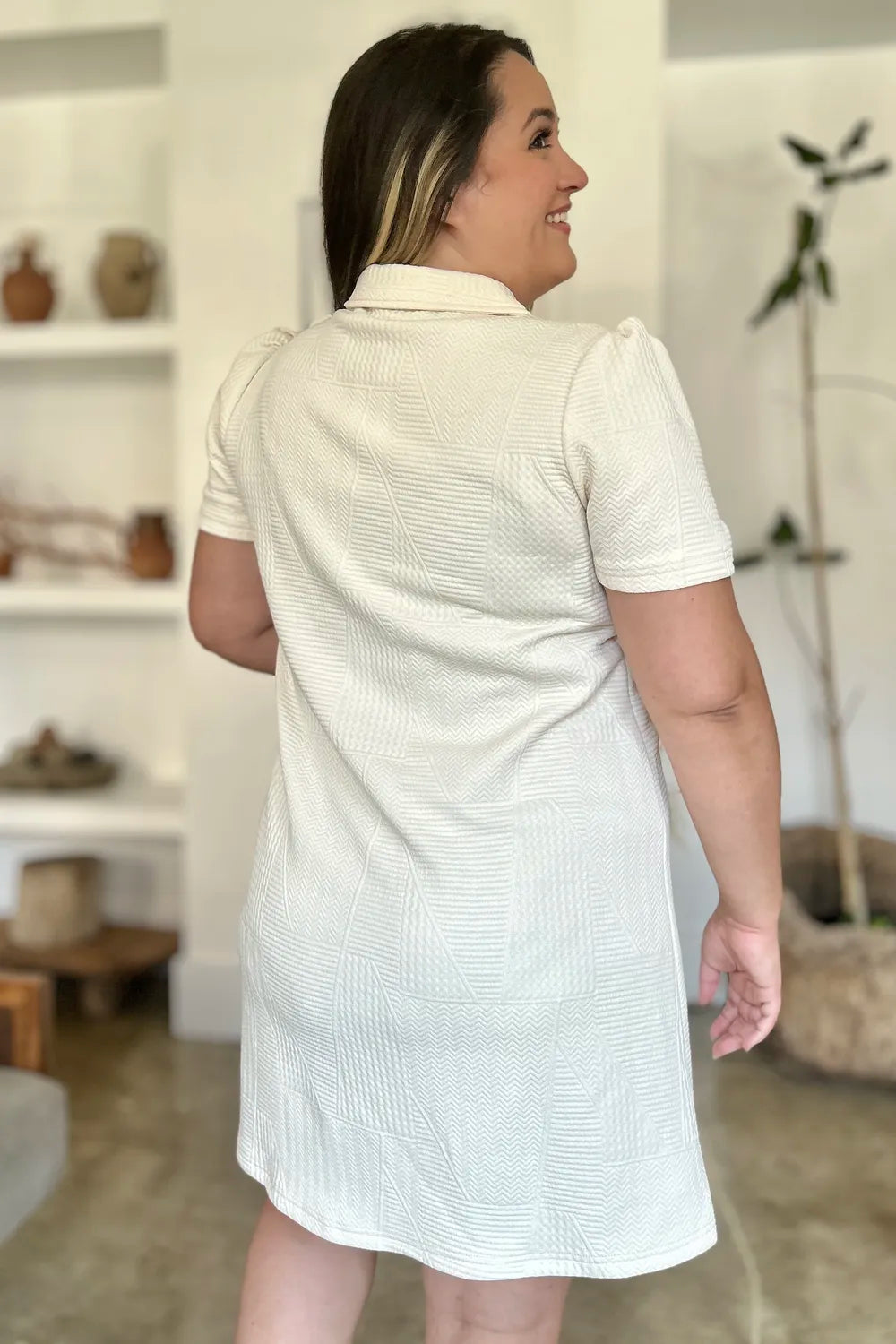 Texture Short Sleeve Dress