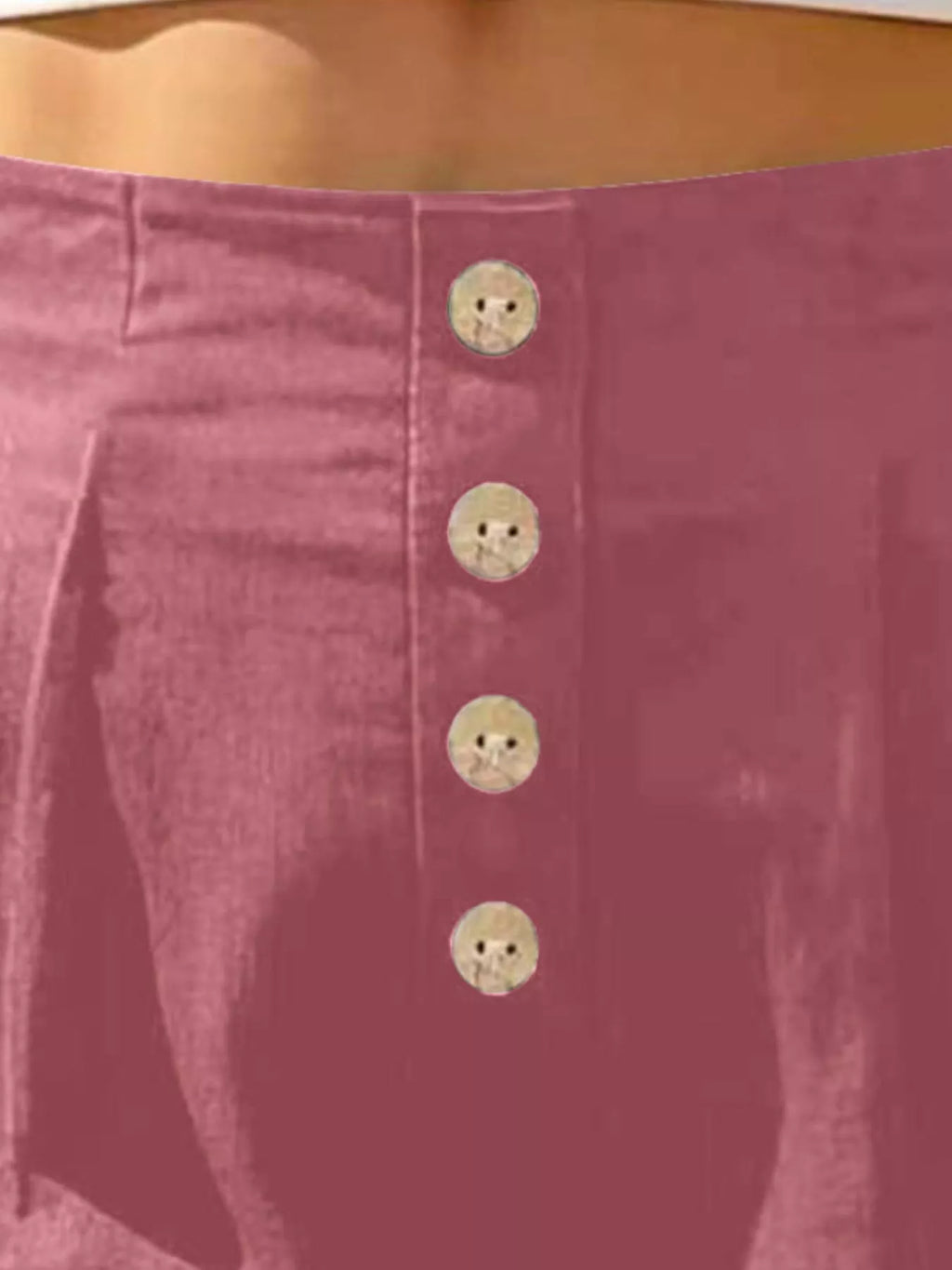 Button Fly High Waist Shorts