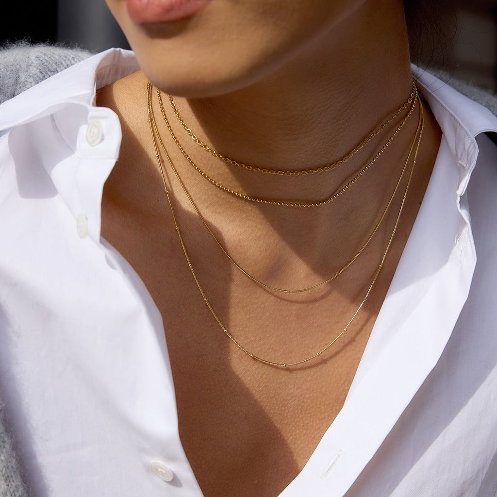 18K gold layered necklace