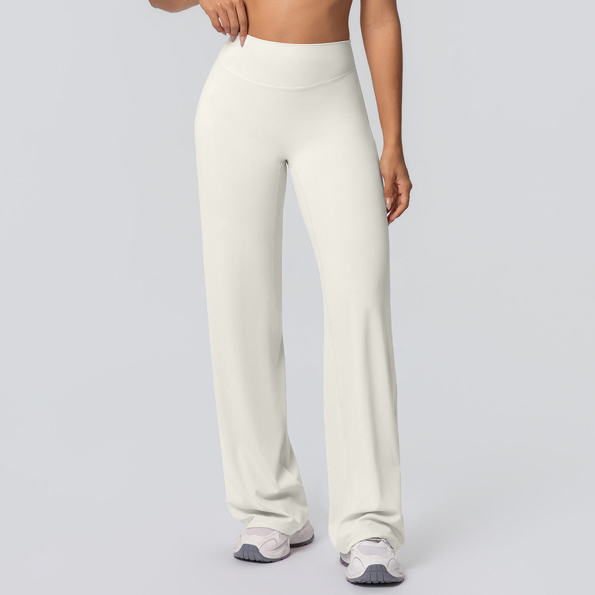 Casual High-waisted Loose-fit Solid-color Yoga Pants That Hug The Hips