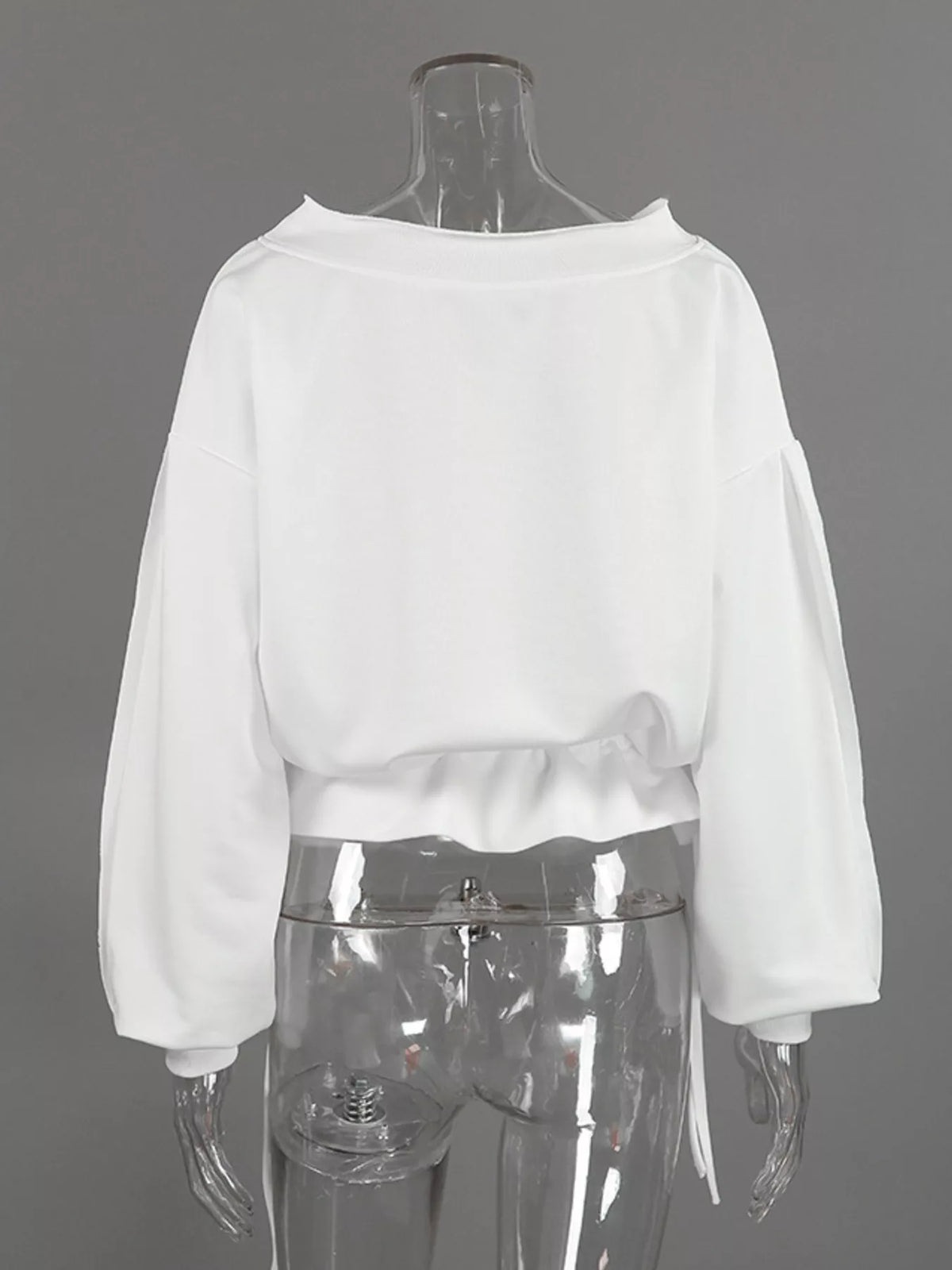 Ruffled Hem One Shoulder Sweatshirt