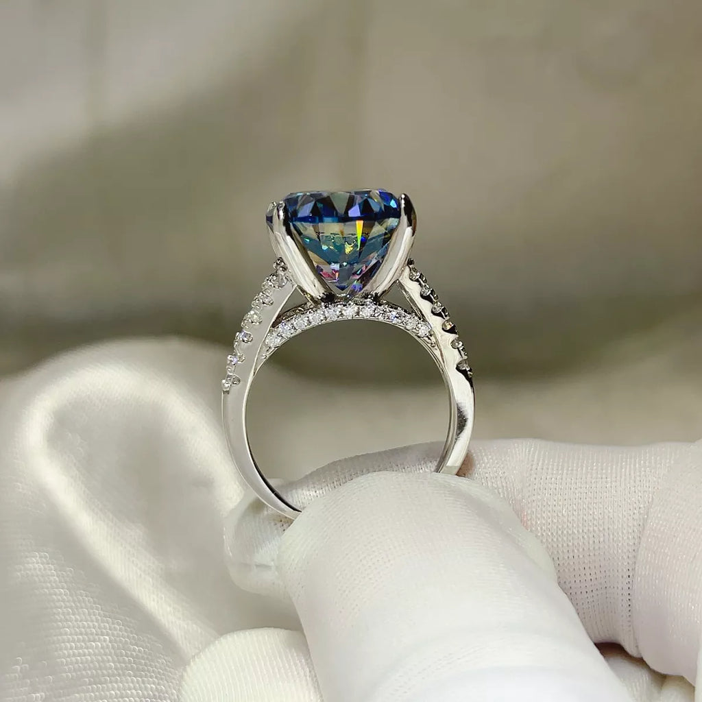 10 Carat Moissanite 925 Sterling Silver Ring