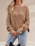 Cable Knit Dropped Shoulder Sweater