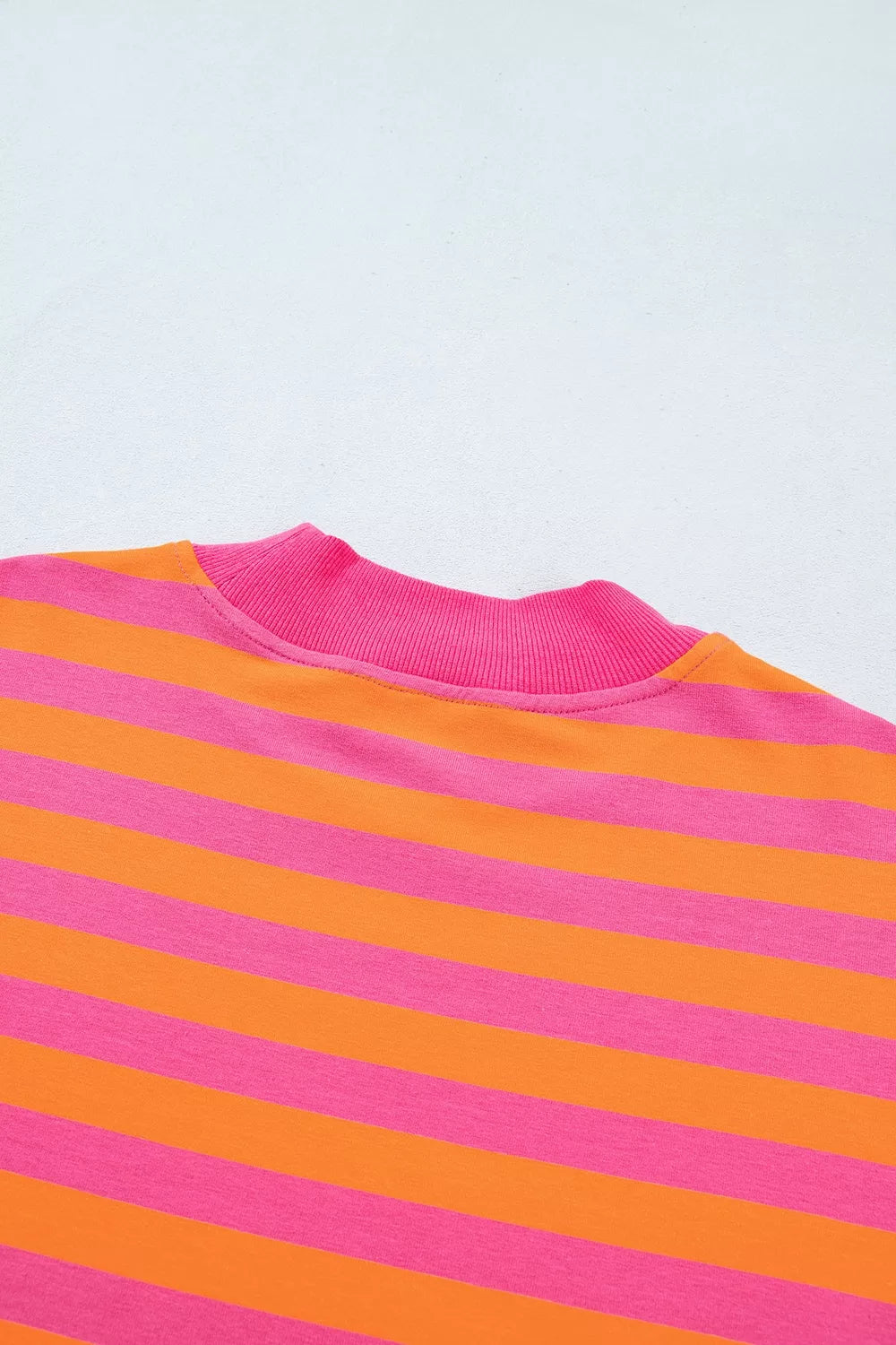 Stripe Color Block Patchwork Mock Neck Pullover Drawstring Mini Skort Set