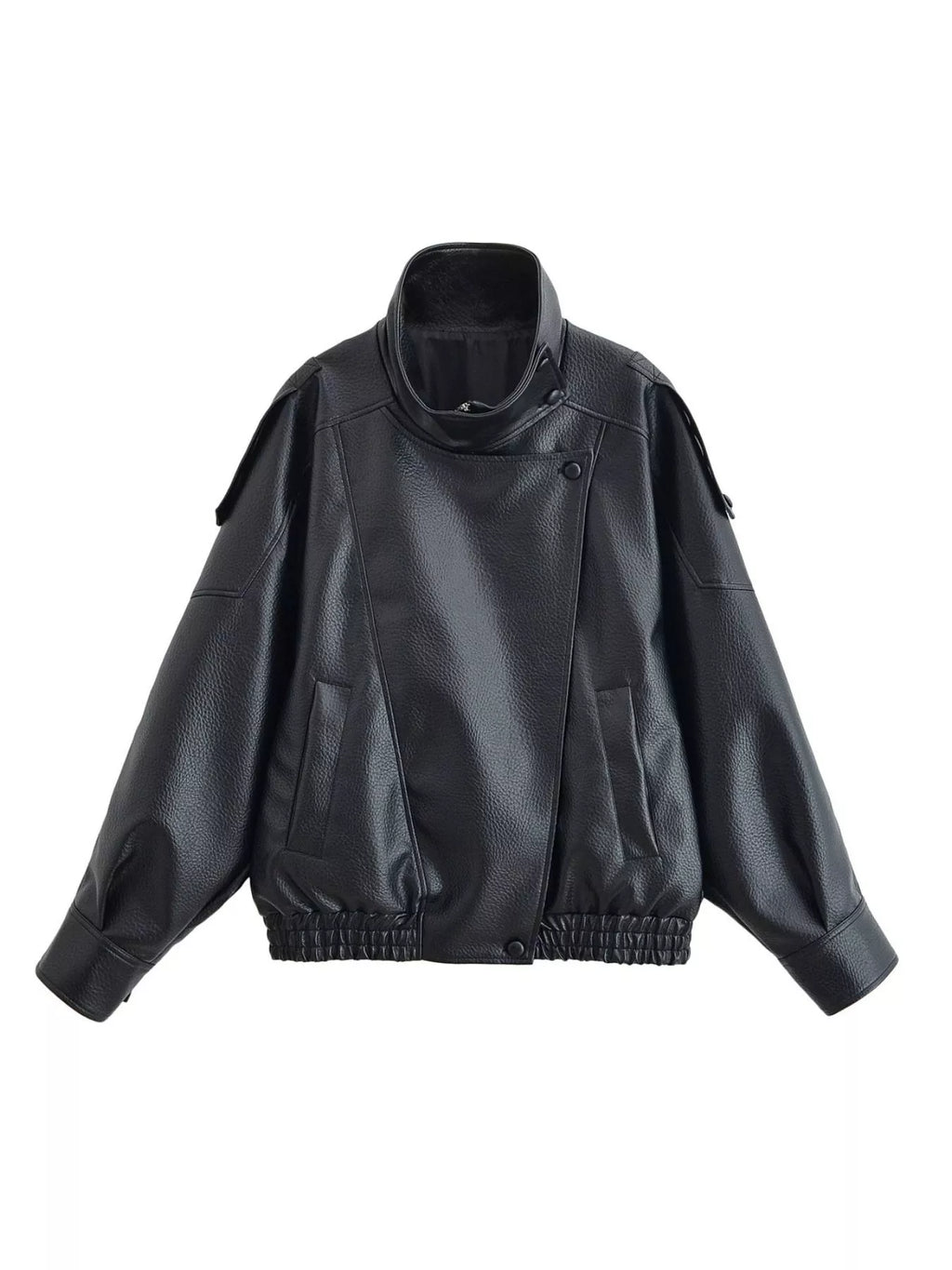 Zip-Up Faux Leather Moto Jacket